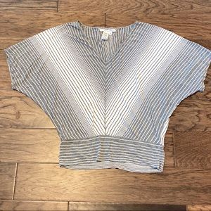 Medium Gray & White Vertical Stripe T-Shirt